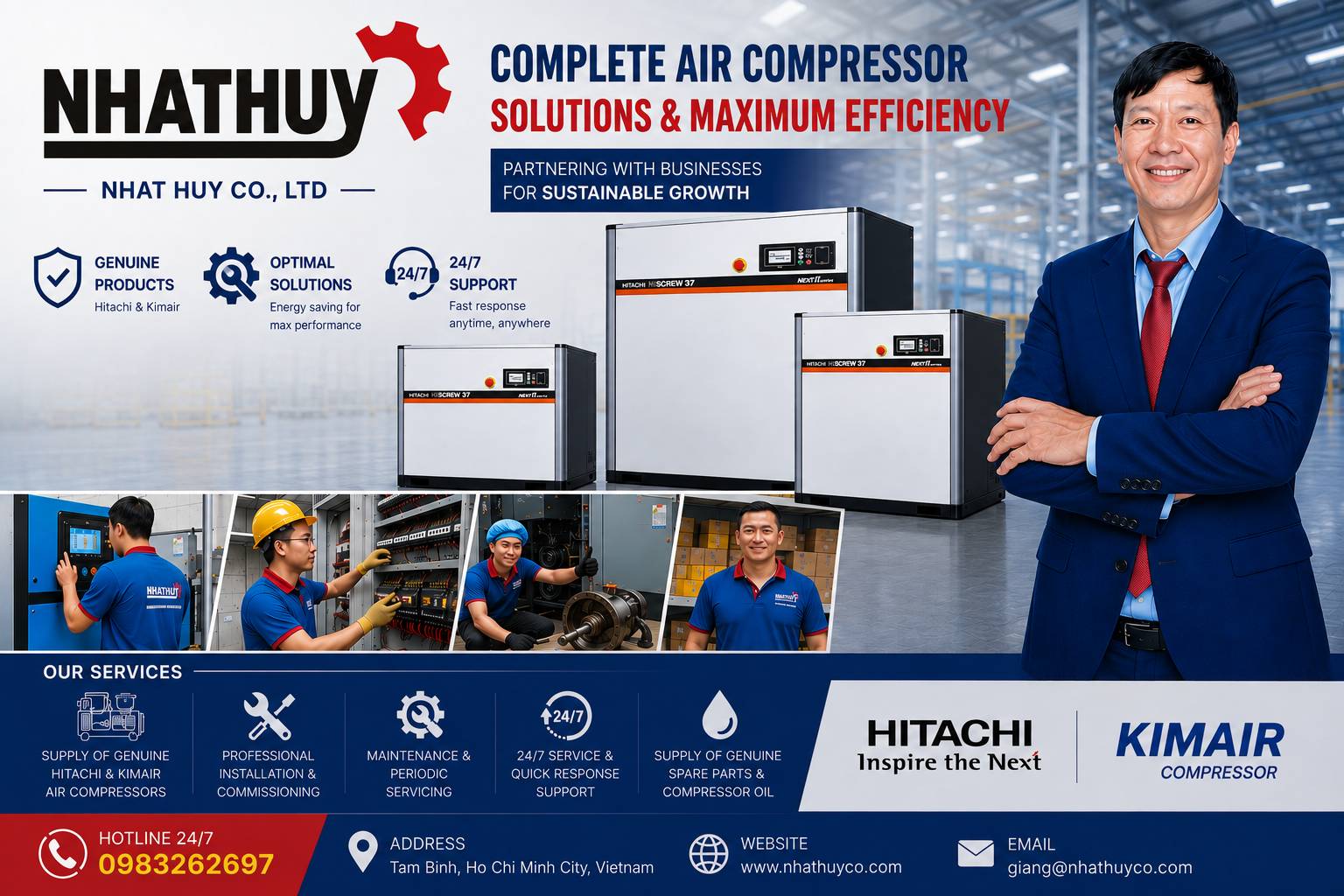 Core Strategic Activities of NHAT HUY Air Compressor Solutions